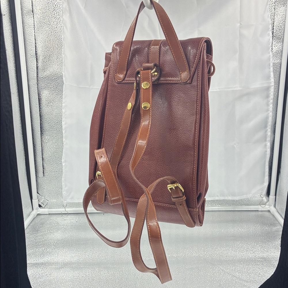 Elegant Brown Leather Backpack